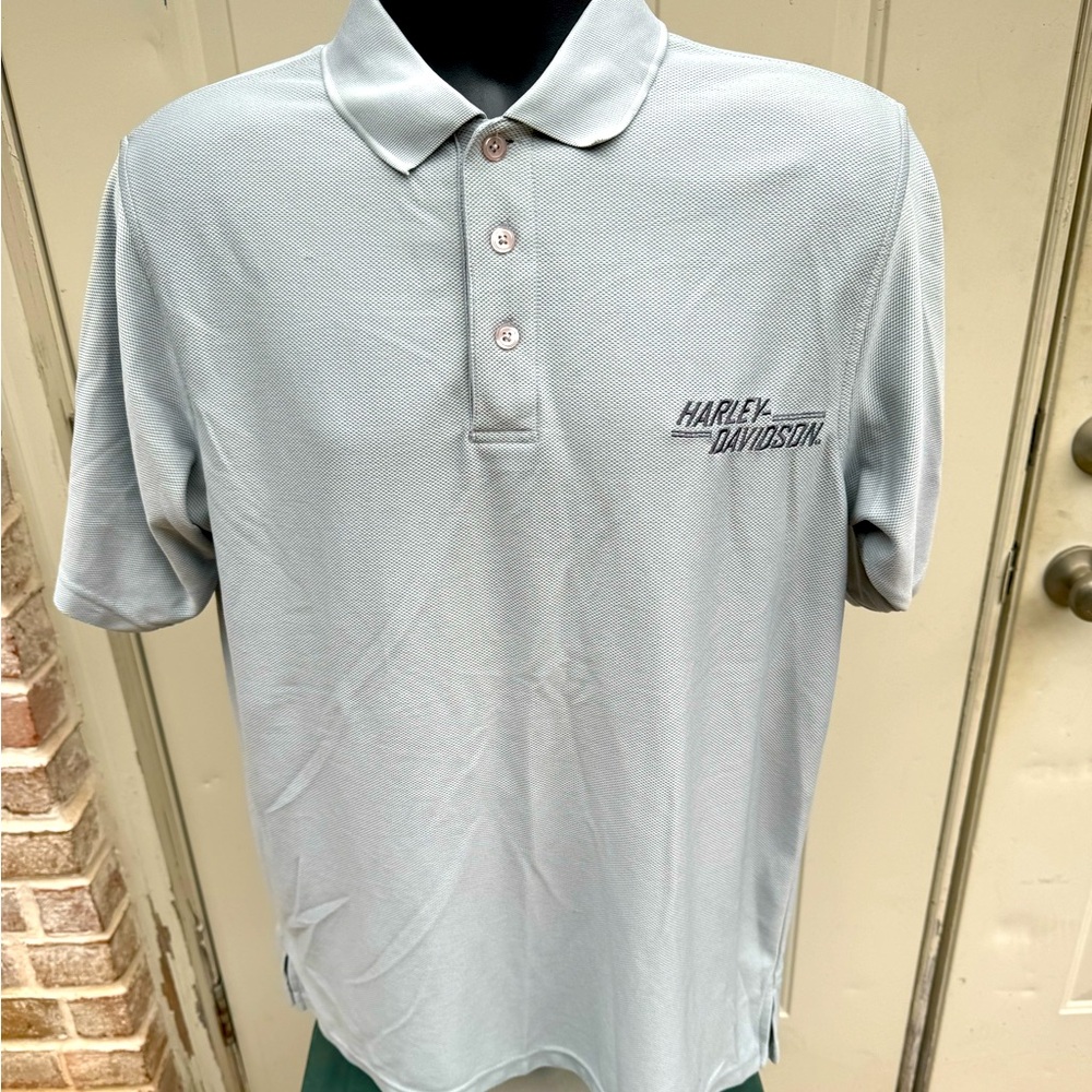 Harley-Davidson, Polo, Short Sleeve, Gray, Size Medium